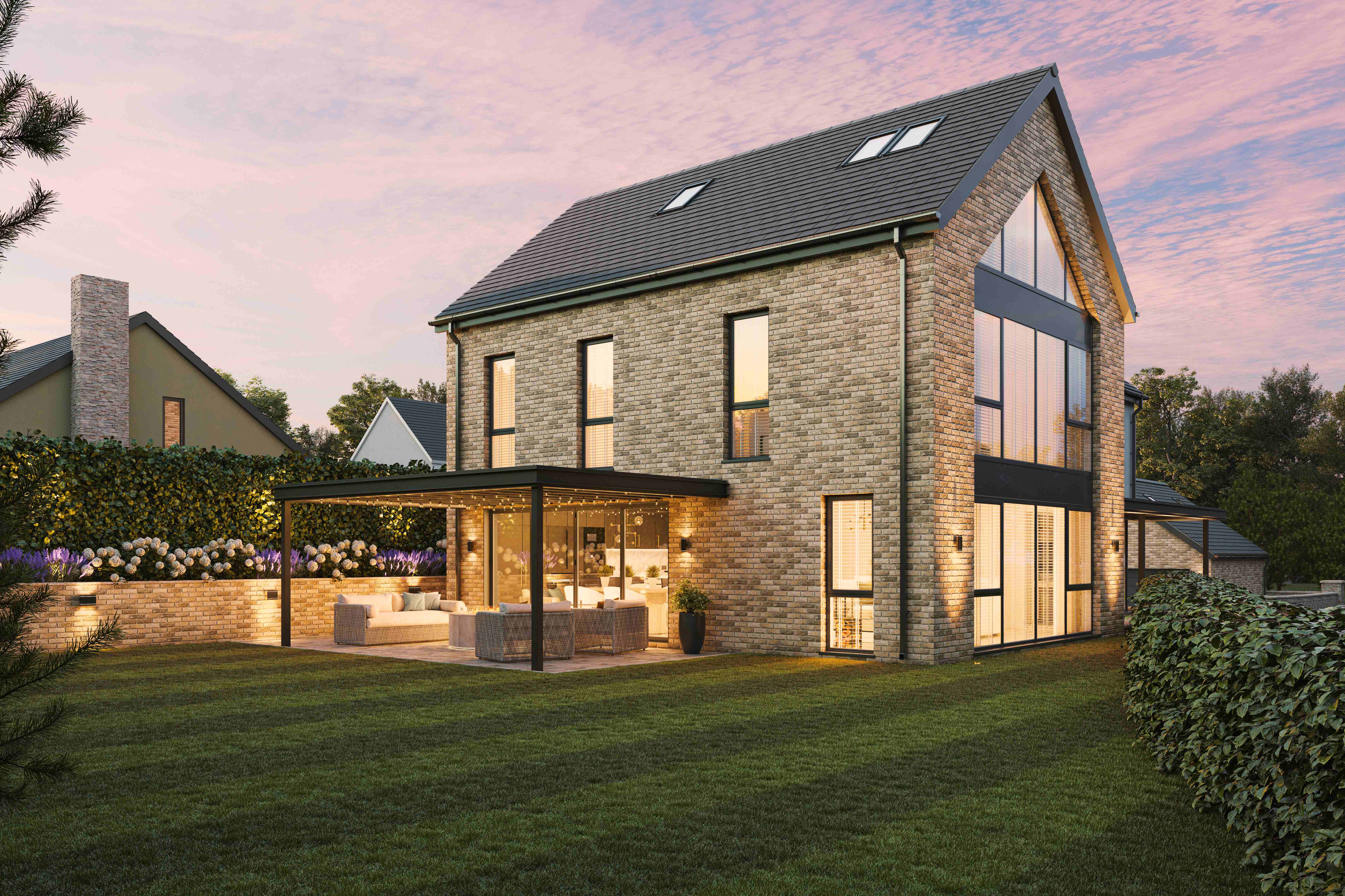 Development-ready land backing onto a completed Homes by JR home in South Wales